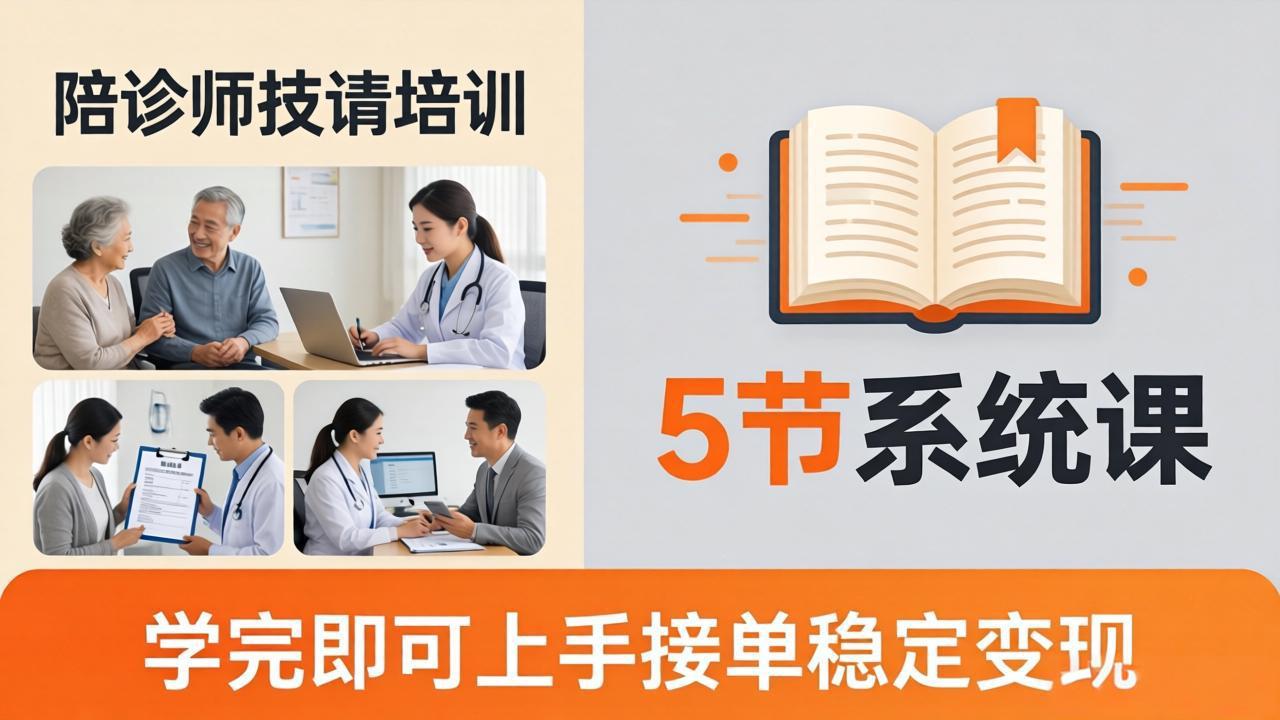 想做陪诊师不知从何下手？5节系统课教你掌握核心技能，学完即可上手接单稳定变现-时光云网创