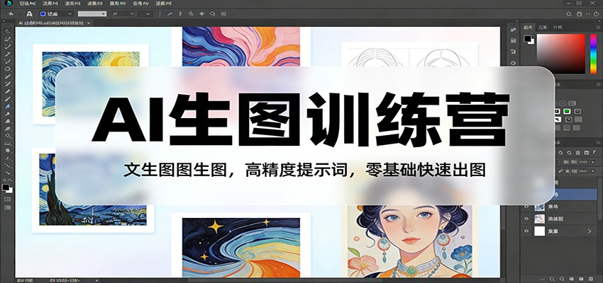 AI生图训练营：文生图图生图，高精度提示词，零基础快速出图-时光云网创