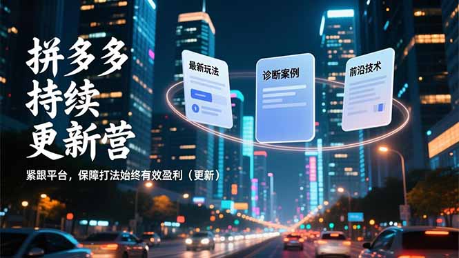 拼多多持续更新营，最新玩法、诊断案例、前沿技术，紧跟平台，保障打法始终有效盈利(更新-时光云网创