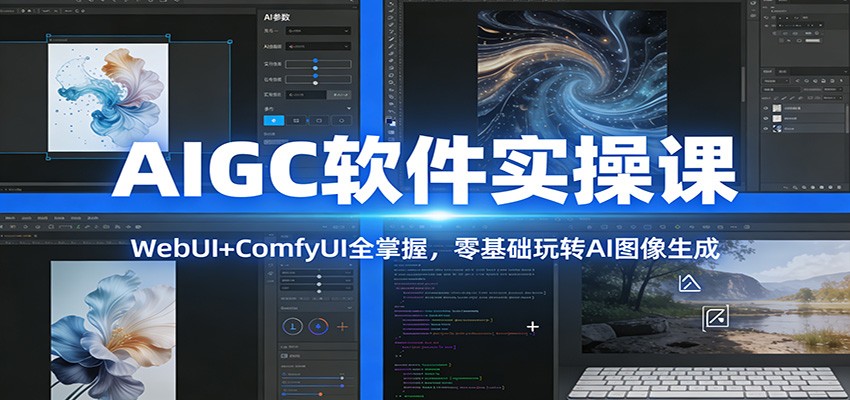 AIGC软件实操课：WebUI+ComfyUI全掌握，零基础玩转AI图像生成-时光云网创