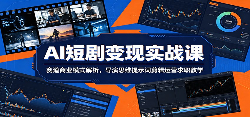 AI短剧变现实战课：赛道商业模式解析，导演思维提示词剪辑运营求职教学-时光云网创