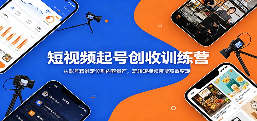 短视频起号创收训练营：从账号精准定位到内容量产，玩转短视频带货高效变现-时光云网创