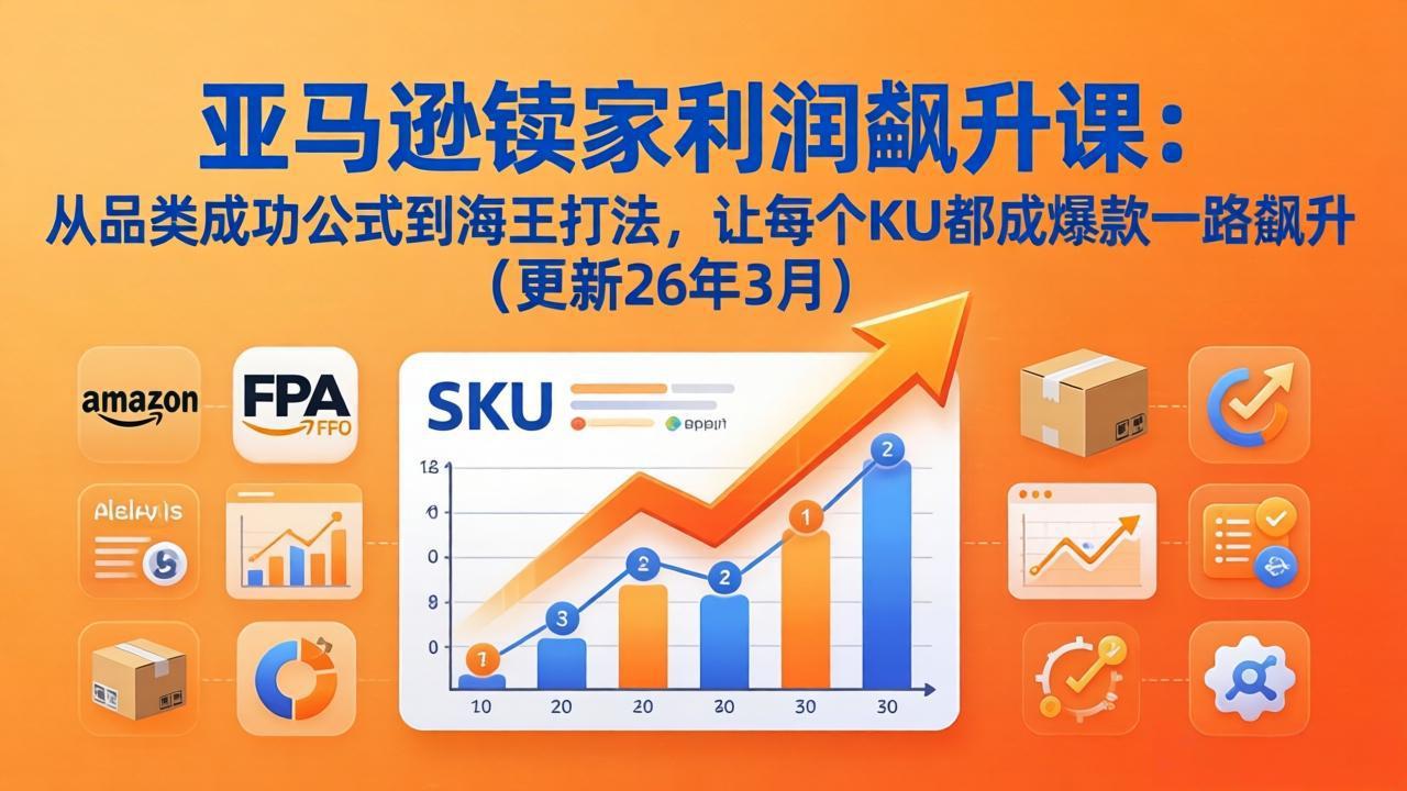 亚马逊卖家利润飙升课：从品类成功公式到海王打法，让每个SKU都成爆款一路飙升(更新26年3月-时光云网创