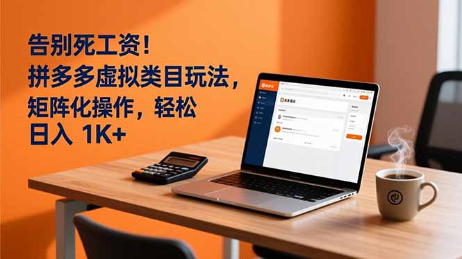 告别死工资！拼多多虚拟类目玩法，矩阵化操作，轻松日入 1K+-时光云网创