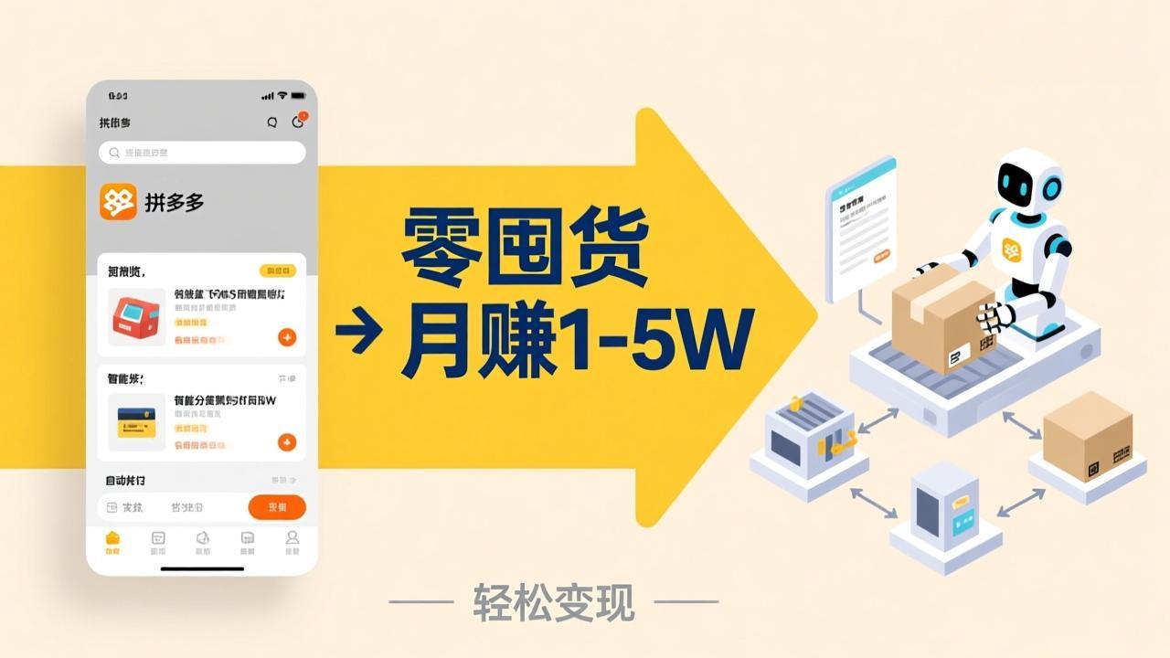 不用囤货不用跑单！拼多多虚拟玩法，机器人管理发货和客服，帮你月赚 1-5W-时光云网创