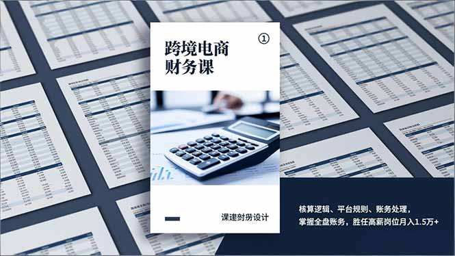 跨境电商财务课，核算逻辑、平台规则、账务处理，掌握全盘账务，胜任高薪岗位月入1.5万+-时光云网创