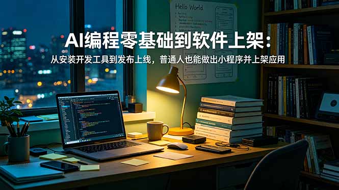 AI编程零基础到软件上架：从安装开发工具到发布上线，普通人也能做出小程序并上架应用商店-时光云网创