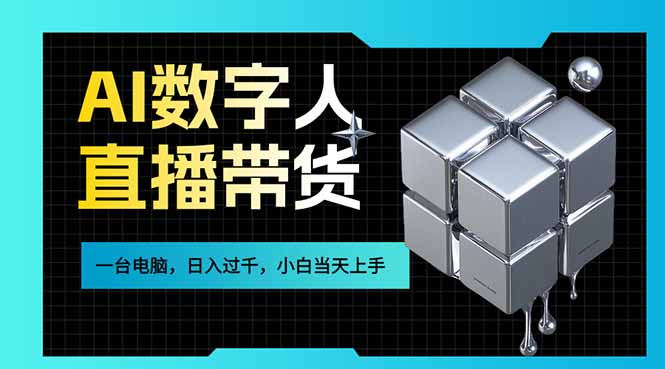 AI数字人直播带货风口已来，一台电脑在家日入过千，小白当天上手的赚钱技能-时光云网创