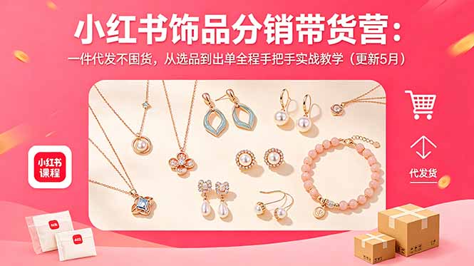 小红书饰品分销带货营：一件代发不囤货，从选品到出单全程手把手实战教学(更新5月-时光云网创