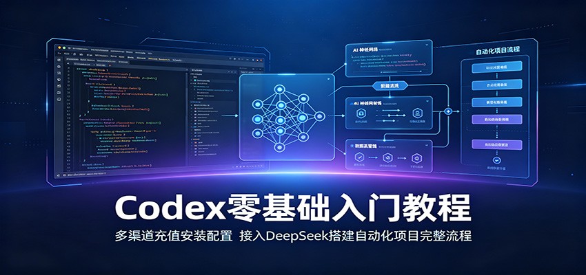 Codex零基础入门教程：多渠道充值安装配置，接入DeepSeek搭建自动化项目完整流程-时光云网创
