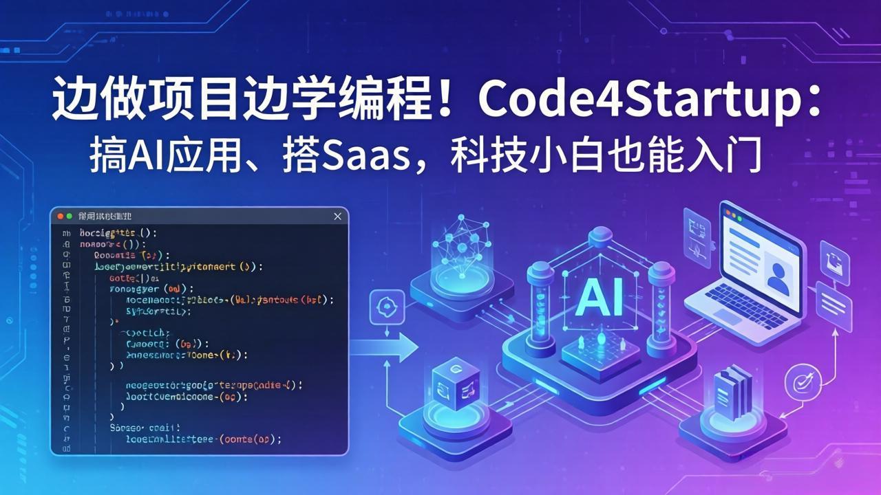 边做项目边学编程！Code4Startup：搞 AI 应用、搭 SaaS，科技小白也能入门-时光云网创