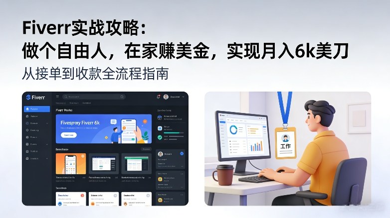 Fiverr实战攻略，做个自由人，在家賺美金，实现月入6k美刀-时光云网创
