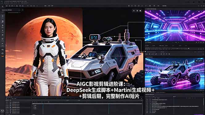 AIGC影视剪辑进阶课:DeepSeek生成脚本+Martini生成视频+剪辑后期,完整制作AI短片-时光云网创