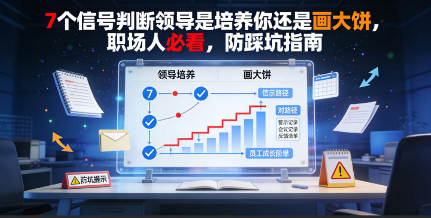 付费文章：7个信号判断领导是培养你还是画大饼，职场人必看，防踩坑指南-时光云网创