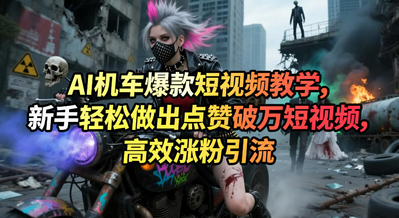 AI机车爆款短视频教学，新手轻松做出点赞破万短视频，高效涨粉引流-时光云网创
