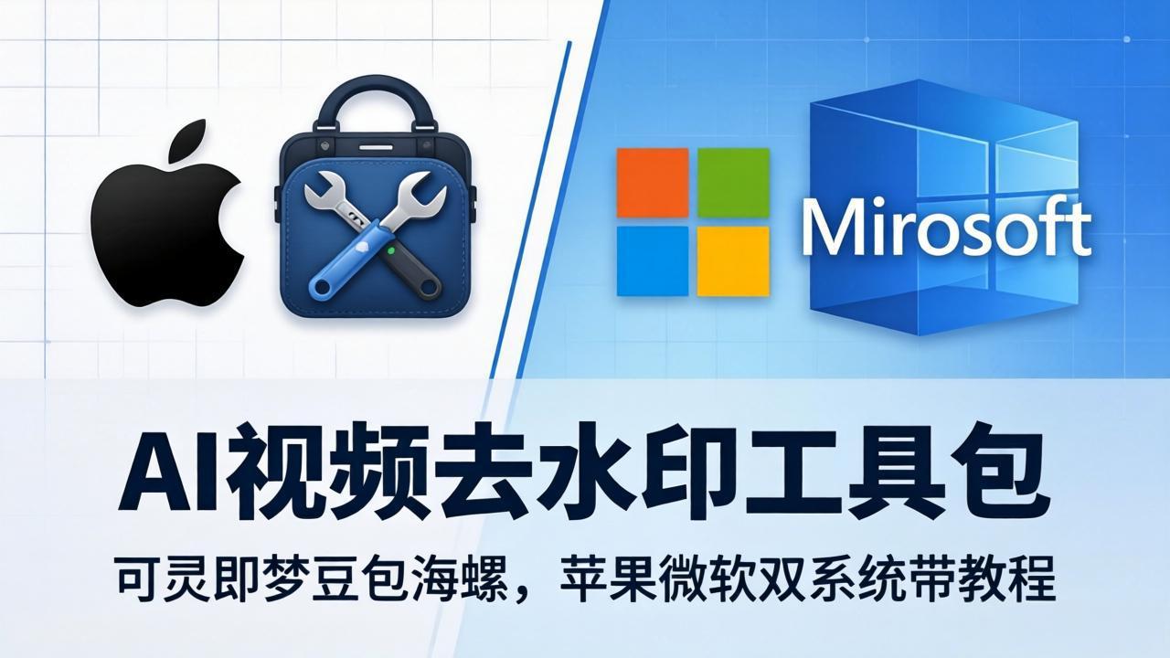 AI视频去水印工具包：可灵即梦豆包海螺，苹果微软双系统带教程-时光云网创