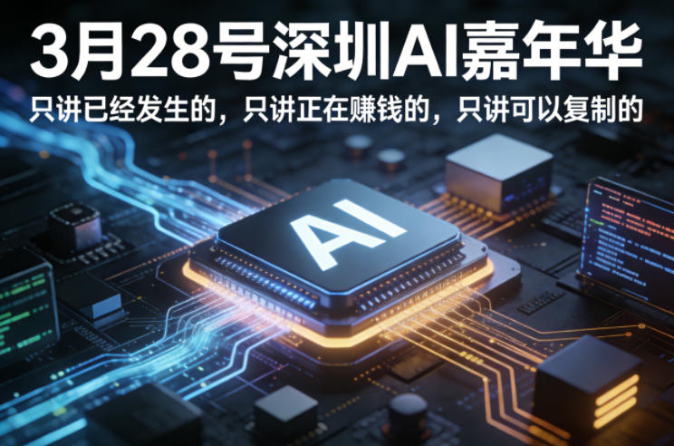 3月28号深圳AI嘉年华，只讲已经发生的，只讲正在賺钱的，只讲可以复制的-时光云网创