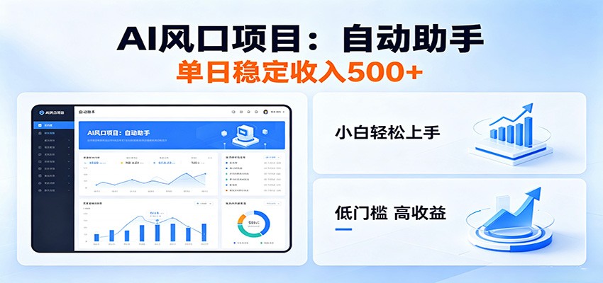 全新AI自动助手项目,低门槛入局,每日稳定收益500以上-时光云网创