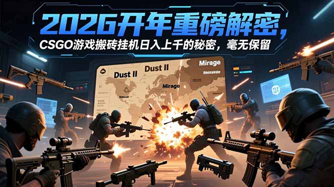 2026开年重磅解密，CSGO游戏搬砖挂机日入上千的秘密，毫无保留-时光云网创