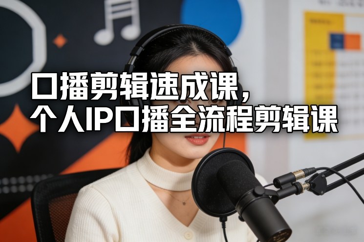 口播剪辑速成课，个人IP口播全流程剪辑课-时光云网创