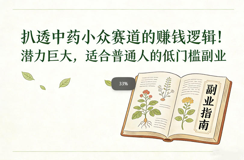 扒透中药小众赛道的賺米逻辑，潜力巨大，适合普通人的低门槛副业-时光云网创