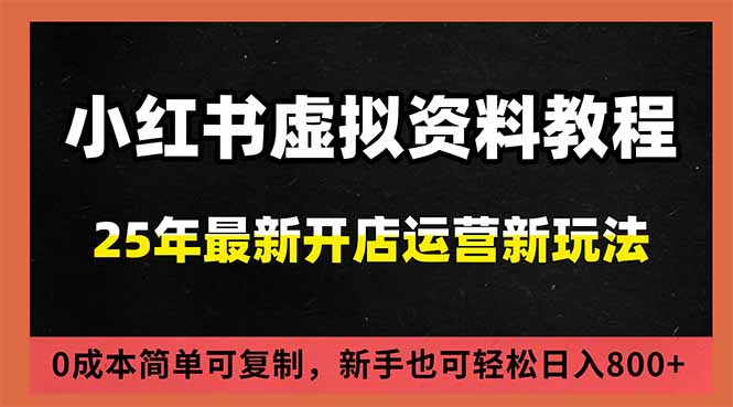 小红书虚拟资料项目:最新搜索流变现玩法,0成本简单可复制,一人多店打法,新手日入800+-时光云网创