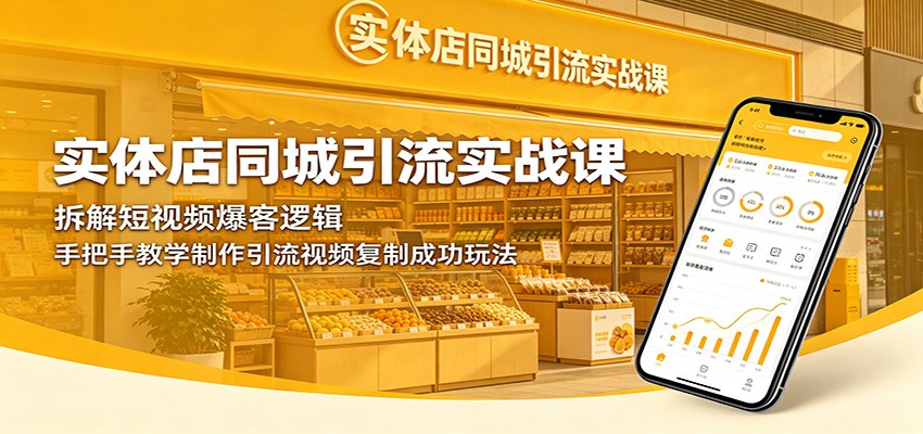 实体店同城引流实战课:拆解短视频爆客逻辑,手把手教学制作引流视频复制成功玩法-时光云网创
