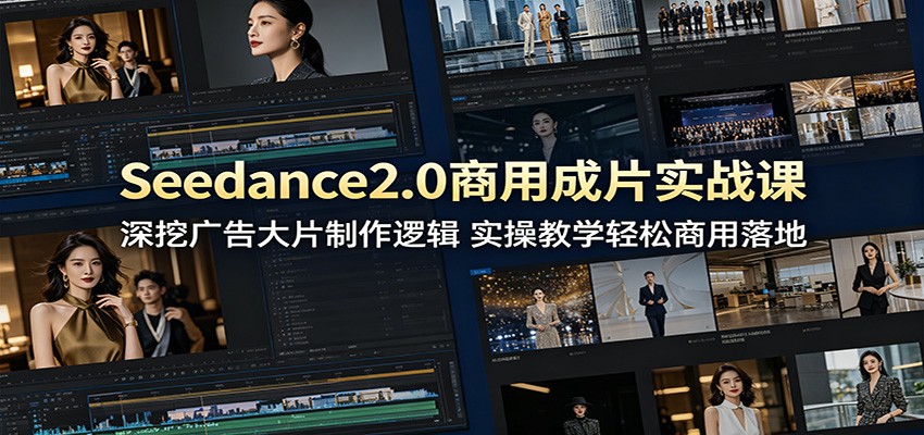 Seedance2.0商用成片实战课:深挖广告大片制作逻辑,实操教学轻松商用落地-时光云网创
