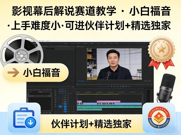 某大佬的影视幕后解说赛道教学，小白福音，上手难度小，可进伙伴计划+精选独家-时光云网创