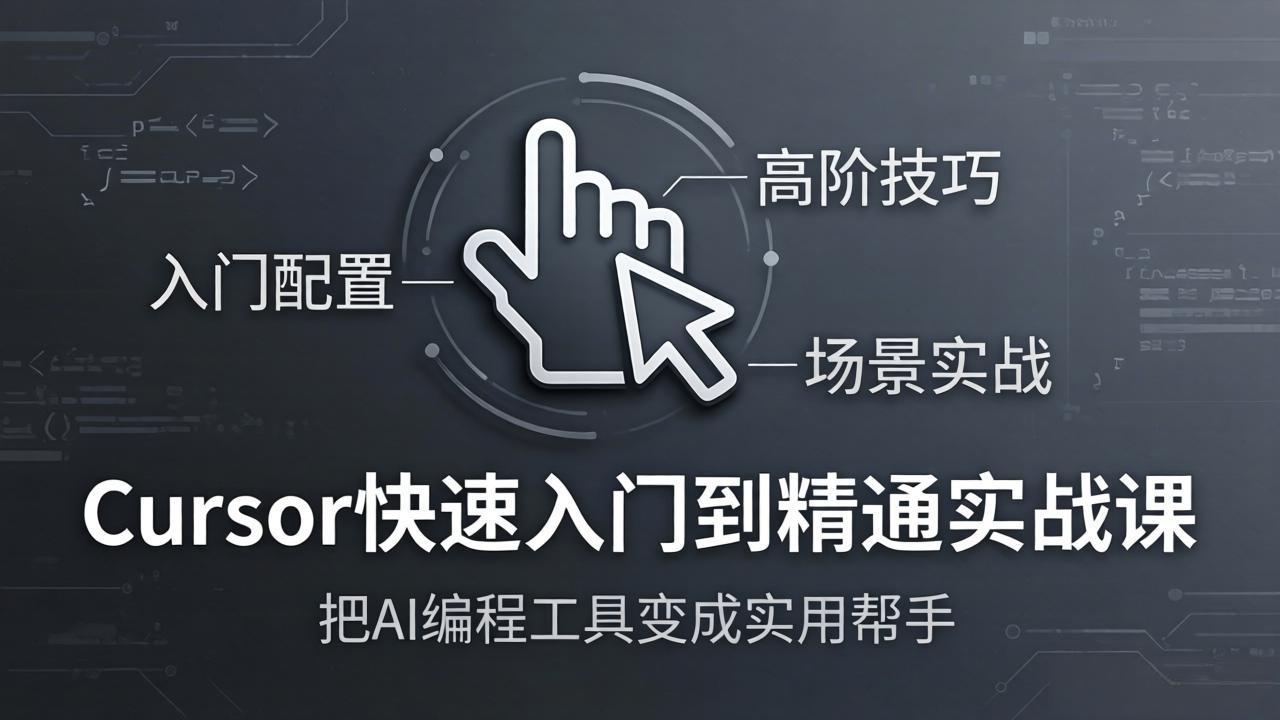 Cursor快速入门到精通实战课：入门配置+高阶技巧+场景实战，把AI编程工具变成实用帮手-时光云网创