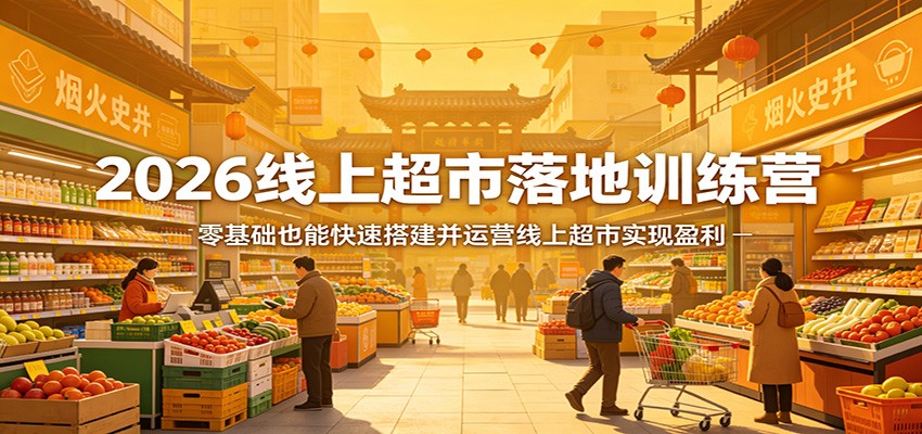 2026线上超市落地训练营，零基础也能快速搭建并运营线上超市实现盈利-时光云网创