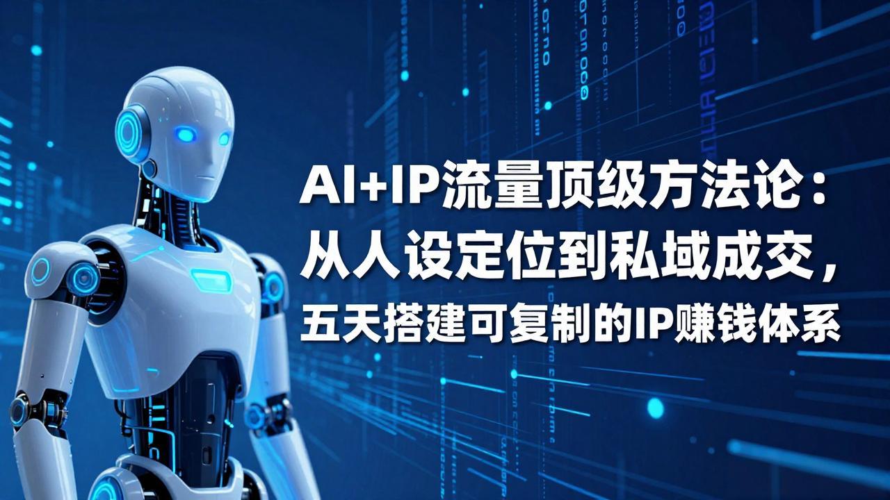 AI+IP顶级方法论：从人设定位到私域成交，五天搭建可复制的IP赚钱体系-时光云网创