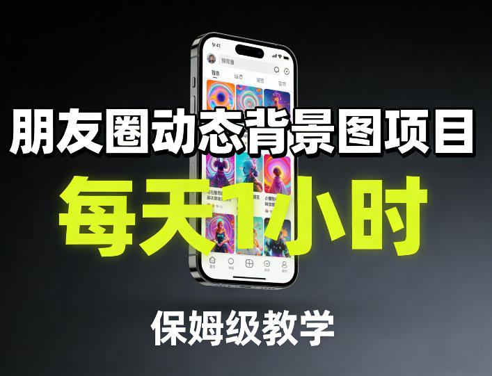 朋友圈动态背景图项目，每天1小时，保姆级教学-时光云网创