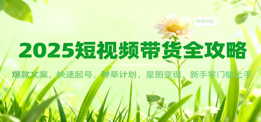 2025短视频带货全攻略:爆款文案,快速起号,种草计划,星图变现,新手零门槛上手-时光云网创