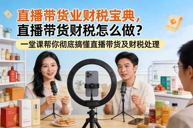 直播带货业财税宝典，直播带货财税怎么做？一堂课帮你彻底搞懂直播带货及财税处理-时光云网创