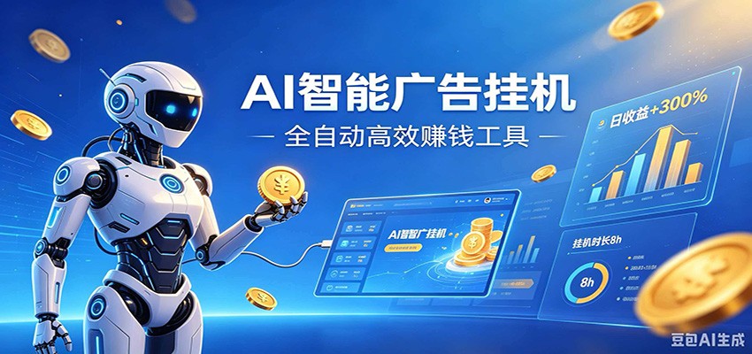 AI智能广告挂机，小白轻松上手，在家自动赚收益-时光云网创