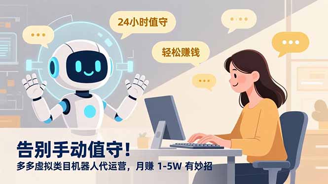告别手动值守！多多虚拟类目机器人代运营，月赚 1-5W 有妙招-时光云网创