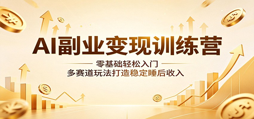 AI副业变现训练营：零基础轻松入门，多赛道玩法打造稳定睡后收入-时光云网创