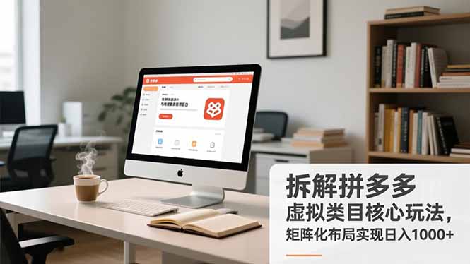 拆解拼多多虚拟类目核心玩法，矩阵化布局实现日入1000+-时光云网创