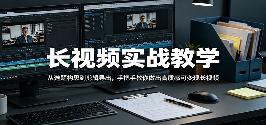 长视频实战教学，从选题构思到剪辑导出，手把手教你做出高质感可变现长视频-时光云网创