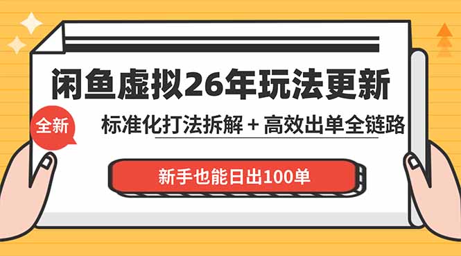 闲鱼虚拟从0到1系统化运营课程：标准化打法拆解 + 高效出单全链路教学，新手也能日出100单-时光云网创