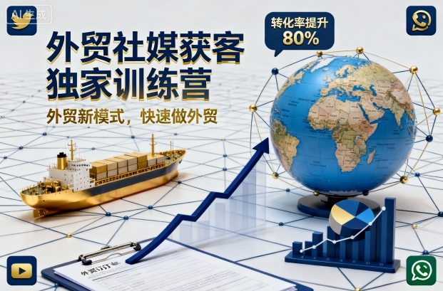 外贸社媒获客独家训练营，外贸新模式，快速做外贸(更新26年3月)-时光云网创