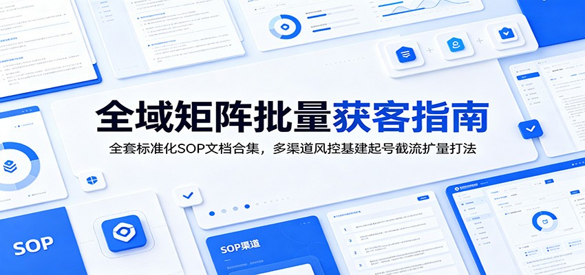 全域矩阵批量获客指南：全套标准化SOP文档合集，多渠道风控基建起号截流扩量打法-时光云网创