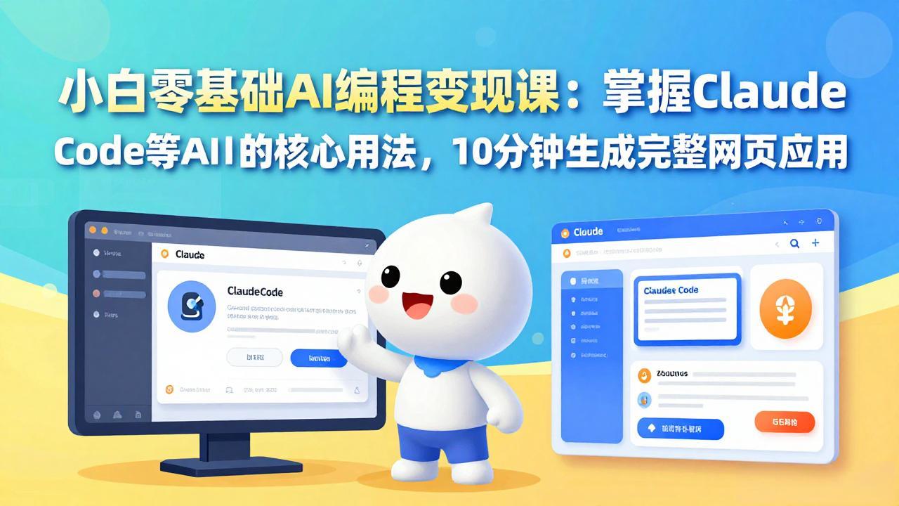 小白零基础AI编程变现课：掌握Claude Code等AI工具的核心用法，10分钟生成完整网页应用-时光云网创