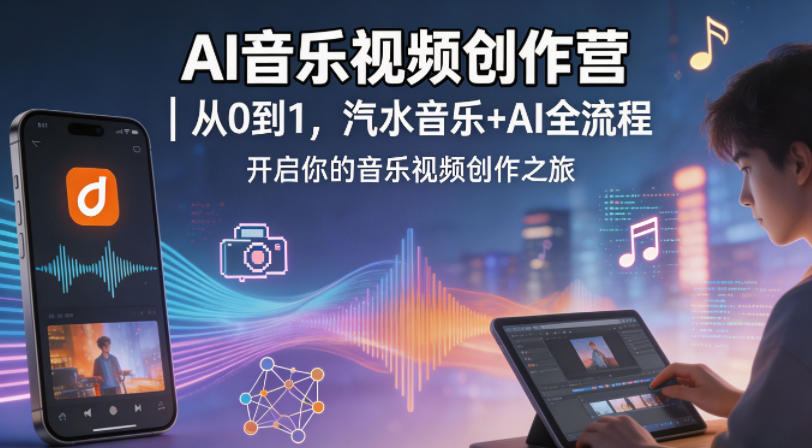 AI音乐视频创作营｜从0到1，汽水音乐+AI全流程，开启你的音乐视频创作之旅-时光云网创