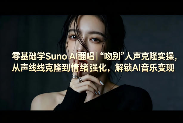 零基础学Suno AI翻唱｜《吻别》人声克隆实操，从声线克隆到情绪强化，解锁AI音乐变现-时光云网创