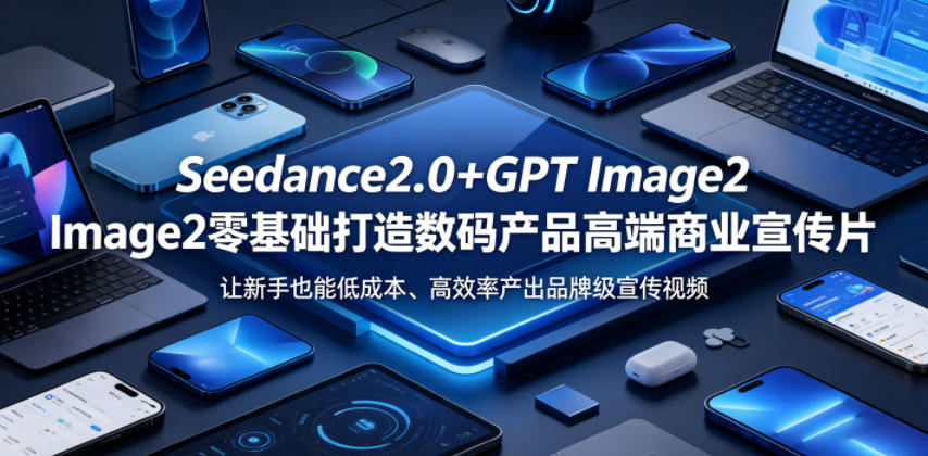 Seedance2.0+GPT Image2零基础打造数码产品高端商业宣传片，让新手也能低成本、高效率产出品牌级宣传视频-时光云网创