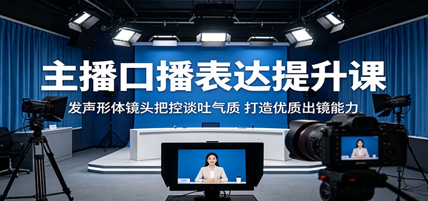 主播口播表达提升课：发声形体镜头把控谈吐气质，打造优质出镜能力-时光云网创