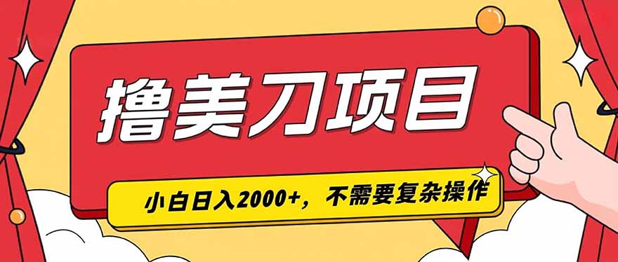 撸美刀，单日收入2000+，小白可做-时光云网创