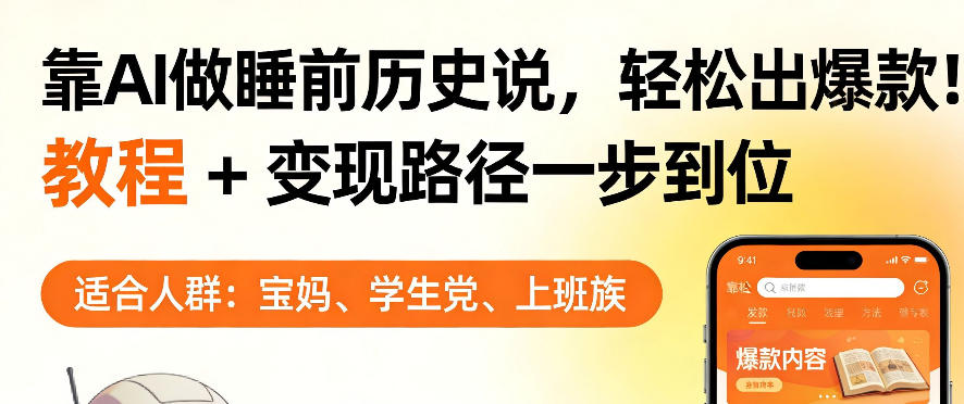 靠AI做睡前历史解说，轻松出爆款！教程+变现路径一步到位，单个视频收益1K+【揭秘】-时光云网创